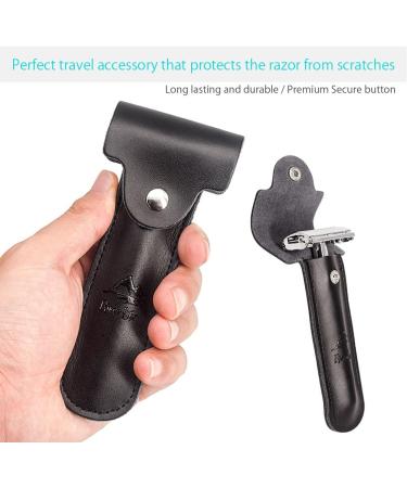 Double Butterfly Razor Plane Wet Razor - Chrome Safety Razor Set with H3 Stand & Leather Case - Buy Online on GoSupps.com