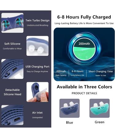 Electric Anti Snoring Device | Adjustable Speed | Comfortable Sleep Aid | Blue Silicone Air Purifier | Size 6.5x4x2.5cm - Buy Online on GoSupps.com