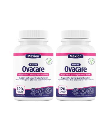 Maxion 2 Pack Ovacare for Natural PCOS Relief Supplement for Women With Myo-Inositol to Help Restore Normal Ovarian Function Inositol Powder Support for PCOS Fertility & Menstrual Health for Women 120g Powder