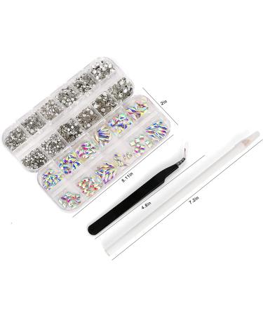 AARDWO 2568 Pcs Rhinestones Set - Multi Shape Crystal Gems for Nails, Face, and Crafts with Picker Pencil and Tweezers - Buy Online on GoSupps.com