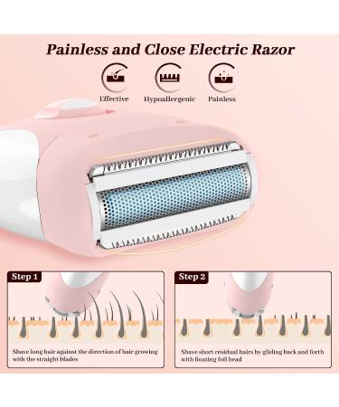 2 in 1 Epilator Hair Removal with Electric Razor - Cordless Tweezers for Women - Portable and LED for Legs, Arms, Armpits - Buy Online on GoSupps.com