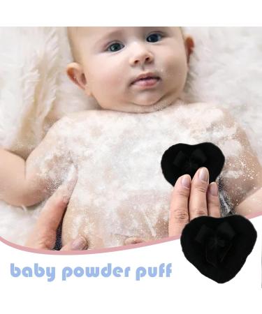 Baby Powder Puff | Heart Shape Powder Puff | Washable Long-haired Powder Puff for Face Cleaning Soft Makeup Powder Puff for Babies Black - Buy Online on GoSupps.com