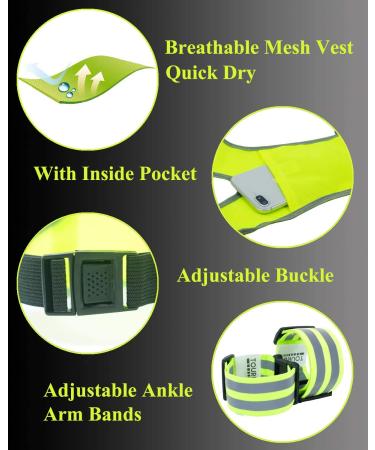 TOURUN Reflective Running Vest Gear with Pocket | Safety Reflective Vest for Night Cycling and Running | For Women, Men, and Kids - Buy Online on GoSupps.com