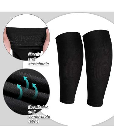Calf Compression Cuff & Shin Rails - Footless Socks for Men & Women | Sports Flight & Hiking Support Black Medium Size - Buy Online on GoSupps.com