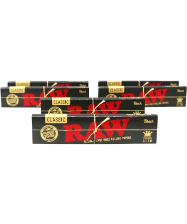 RAW Classic Black King Size Slim Rolling Papers - 6 Packs, 32 Papers per Pack - Buy Online on GoSupps.com
