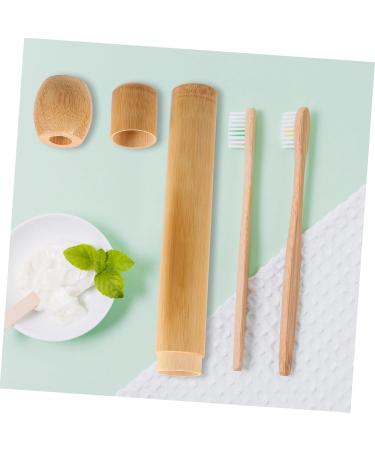 Eco-Friendly Bamboo Toothbrush Holder - Travel & Desktop Organizer Cylinder Toothbrush Rack - Buy Online on GoSupps.com