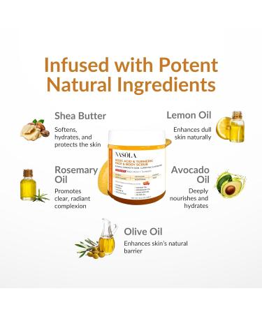Kojic Acid Turmeric Face & Body Scrub - Brightening Exfoliator for Radiant Skin | International Shipping Available - Buy Online on GoSupps.com