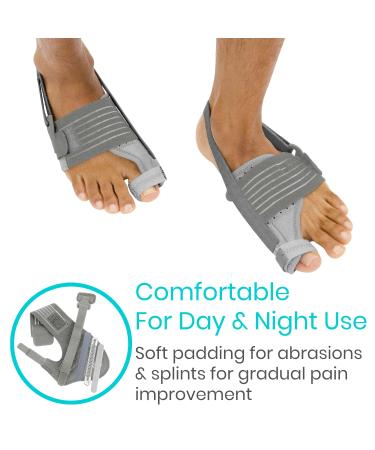 Vive Full Foot Bunion Splint - Toe Separator for Hallux Valgus - Hammer Toe Straightener - Orthopedic Soft Brace for Pain Relief - Men and Women (Gray) - Buy Online on GoSupps.com