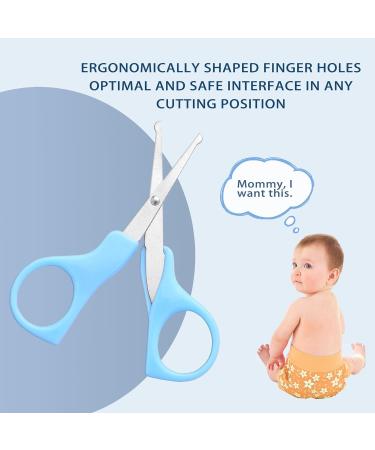 Dimiff Children's Nail Scissors - Stainless Steel Baby Scissors with Curved Blades & Rounded Tips for Newborns (0+ Months) - Buy Online on GoSupps.com