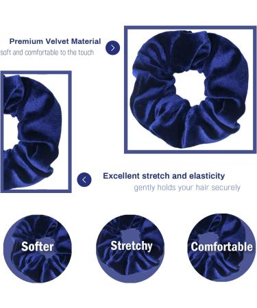 VENUSTE Scrunchies for Women Premium Velvet Scrunchy for Hair Solid Color Elastic Thick Bands Soft Ropes Ponytail Holder Hair Accessories 12 Pack Dark - Buy Online on GoSupps.com