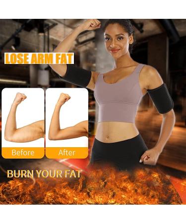Sauna Sweat Arm Trimmer Bands arm Sweat Bands for Women Weight Loss Arm Shaper Wraps for Workout arm Bands for Flabby arm Black - Buy Online on GoSupps.com