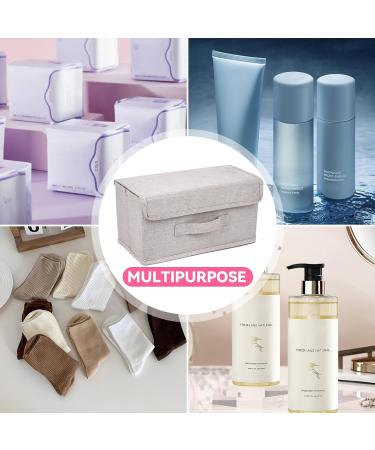 Chengfu Bathroom Pad Holder for Women | 2-Compartment Tampon & Pad Organizer | Stylish Fabric Storage Solution in White - Buy Online on GoSupps.com