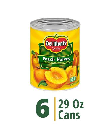 Del Monte Yellow Cling Peach Halves in Heavy Syrup 29 oz Can - Pack of 6 | Canned Fruit | 1.81 lb - Buy Online on GoSupps.com