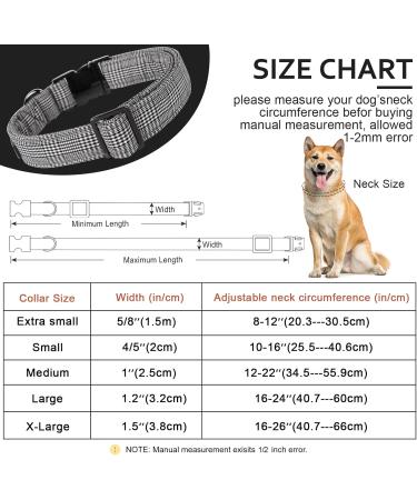 Adjustable Black Checkered Dog & Cat Collar | Unique Style Paws | Small & Medium Sizes - Buy Online on GoSupps.com