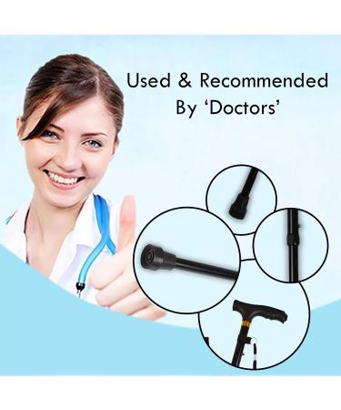 Black Walking Stick for Men and Women - Lightweight, Adjustable, Durable & Portable - Buy Online on GoSupps.com