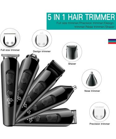 Professional Hair Clippers for Men | 5-in-1 Grooming Kit | Electric Trimmer for Beard Nose Ear & Eyebrows - Buy Online on GoSupps.com