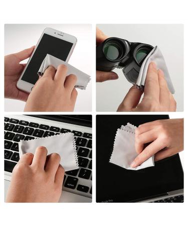 20 Pack Microfiber Cleaning Cloths for Glasses & Screens - High Quality 6x7 inches Black/Gray - Buy Online on GoSupps.com