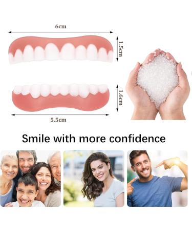 2 Pairs of Cosmetic False Teeth Veneers | Temporary Dentures & Provisional Denture Covers - Buy Online on GoSupps.com