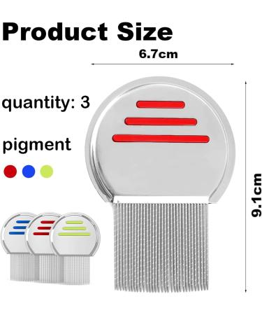 Nitty Gritty 3pcs Stainless Steel Lice Nit Comb Set - Professional Head Lice Treatment Tool for Removing Nits and Louse - Buy Online on GoSupps.com