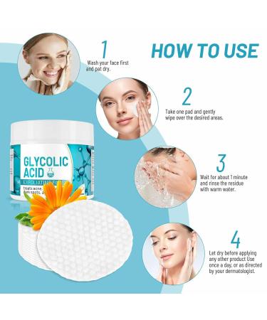 THNKSTAPS 50 Pads Glycolic Acid 30% Resurfacing Face Cleansing Pads - Reduce Fine Lines Dark Spots & Scars | International Shipping Available - Buy Online on GoSupps.com