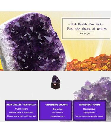 Natural Amethyst Cluster - Powerful deep Purple Crystals Geode from Uruguay - Polished Purple Amethyst Quartz Crystal Geode Druzy Home Decoration Gemstone Specimen 1.1lbsorless Crystal Cluster (Size 1.1-1.5lbs - Buy Online on GoSupps.com