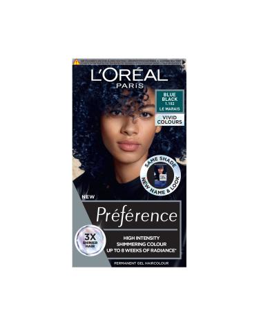 L'Or al Paris Permanent Hair Colour Long-Lasting Shine and Intense Colour For up to 8 Weeks Preference Vivids (Colorista) Blue Black 1.102 x1 pack 1.102 BLUE BLACK ENG - Buy Online on GoSupps.com
