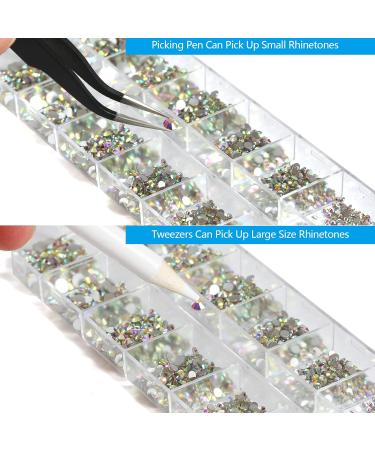 1500 Multicolored Nail Stones - Rhinestones for Gel Nails with 20ml Glue Picker & Tweezers | 6 Sizes Nail Glitter Stones - Buy Online on GoSupps.com