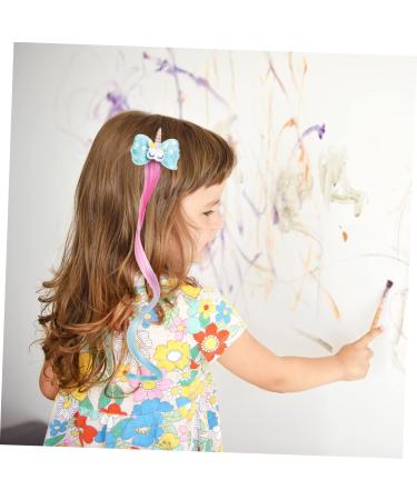 minkissy 3 Pairs Wig Girl Hair Bows Kids Headdress Multi Colors Kids Hair Extensions Hair Extension Barrettes Colored Ponytail Hair Clips Issue Card To Weave Toddler High Temperature Wire - Buy Online on GoSupps.com