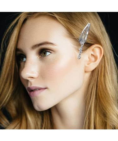 Silver Y2K Snap Clips: 5 Pairs Gothic Metal Vintage Charms Hair Accessories for Women - Buy Online on GoSupps.com
