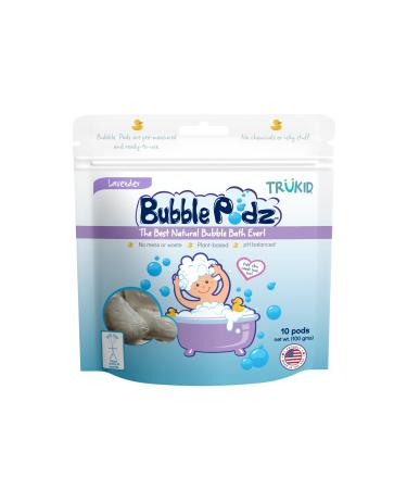 TruKid Bubble Podz Bubble Bath for Baby & Kids Gentle Refreshing Bath Bomb for Sensitive Skin pH Balance 7 for Eye Sensitivity Natural Moisturizers and Ingredients Lavender (10 Podz) Lavender 10 Count (Pack of 1)