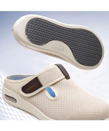 LEEWE Diabetic Shoes for Men Women - Adjustable, Orthopedic House Shoes for Swollen Feet - Gray, Size 45 - Buy Online on GoSupps.com