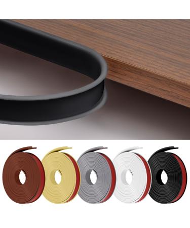 flintronic 3m*18mm U-Shape Flexible Furniture Edge Banding Baby Safty Baby Edge Protector Self Adhesive TPE Wood Edging Tape DIY Furniture Edge Trim for Table Cabinet Furniture Restoration Black 3m*18mm