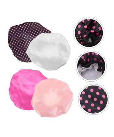Satin Lined Shower Cap Set for Women - 4pc Flower Pattern Turbans | Washable & Stylish Hair Bonnets - Healeved - Buy Online on GoSupps.com