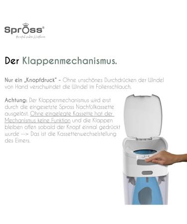 Buy Spring Baby Diapers with Odor-Tight System & One-Handed Control - 2-Piece Refill Cassette Trash Can - International Shipping Available - Buy Online on GoSupps.com