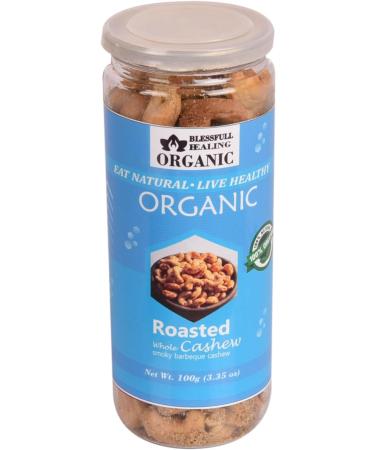 Blessfull Healing Organic Natural Vegan Smoky Barbeque Roasted Whole Cashew Nuts Crunchy Kaju 150 Gram - Buy Online on GoSupps.com