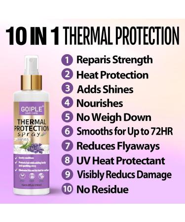 10 in 1 Heat Protectant Spray - Lavender Hair Treatment Nourishing Thermal Protector for Damage & Frizz Control - Buy Internationally - Buy Online on GoSupps.com
