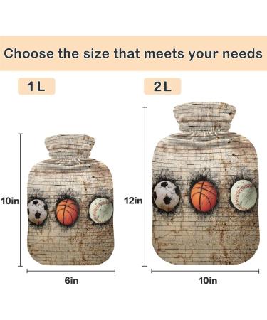 Naanle 1L Football Basketball Baseball Heat Bottle - Transparent Hot Water Bottle for Hand/Foot Pain Relief & Heat Therapy - Buy Online on GoSupps.com