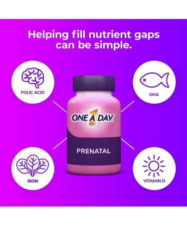 One A Day Women's Prenatal 1 Multivitamin with Vitamin A, C, D, B6, B12, Iron, Omega-3 DHA & More - 60 Count for Before, During & Post Pregnancy - Buy Online on GoSupps.com