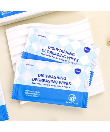 100 Pcs Lemon Scented Disposable Dish Cleaning Wipes - Individually Wrapped Portable Kitchen & Travel Cleaning Solution - Buy Online on GoSupps.com