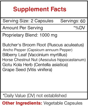 Secrets of the Tribe - Varicose Vein, Healthy Legs Support, Herbal Supplement Blend (120 Capsules) 120 Count (Pack of 1) - Buy Online on GoSupps.com