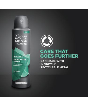 Dove Men+Care Deodorant Spray Aluminum Free Deodorant Eucalyptus and Birch Naturally Derived Plant Based Mens Deodorant Moisturizer 4 oz 3 Count - Buy Online on GoSupps.com