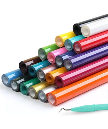 HTVRONT HTV Heat Transfer Vinyl Bundle - 20 Pack 12'' x 3FT Heat Transfer Vinyl Rolls Easy Cutting Iron on Vinyl for Cricut HTV Vinyl Bundle with 20 Assorted Colors - Buy Online on GoSupps.com