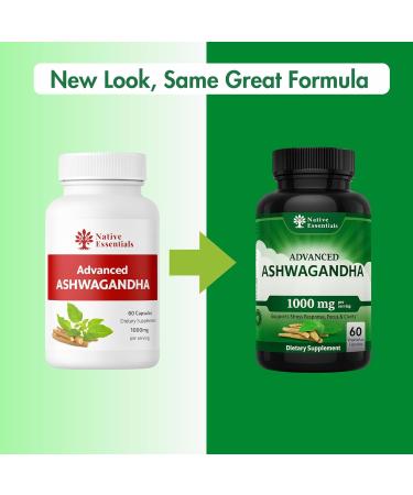 Native Essentials Ashwagandha 1000mg - Balance Energy Focus Support - Buy Online on GoSupps.com