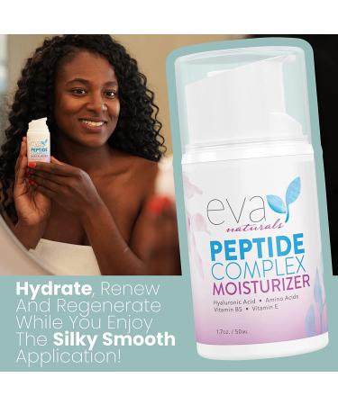 Eva Naturals Collagen Face Moisturizer Peptide - Anti-Wrinkle Hydrating Cream for Smoother Skin | 1.7Oz - Buy Online on GoSupps.com