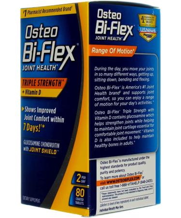 Osteo Bi-Flex Joint Health Triple Strength + Vitamin D - 80 Coated Tablets for Optimal Mobility - Buy Online on GoSupps.com