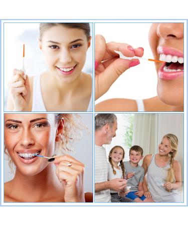 200 Interdental Brushes - Silicone Dental Brushes with Box | Portable Dual-House Floss Sticks for Effective Tooth Cleaning - Green Orange Blue - Buy Online on GoSupps.com