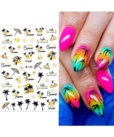 12 Sheets Beach Nail Art Stickers Decals Self Adhesive Coconut Summer Whale Fish Sea Ocean Shell Marine Life Summer Design Manicure Tips Nail Decoraci n para U as for Women Girls - Buy Online on GoSupps.com