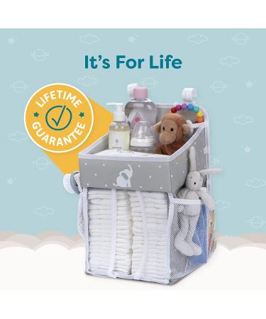 Cradle Star Hanging Diaper Caddy Organizer - Nursery Baby Organizer with Multiple Pockets - Diaper Storage and Changing Table Organizer - Gray Standard Grey - Buy Online on GoSupps.com