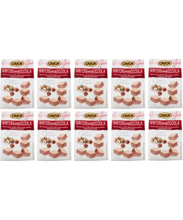 Crich Wafers con Crema alla Nocciola Sweet Biscuit Bags with Hazelnut Cream 250 g Bag + 1 x 330 ml Box of Peach Yoga Iced Tea - Buy Online on GoSupps.com