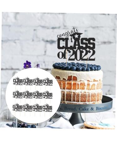 Ciieeo 12pcs 2022 Graduation Season Cake Congratulations Happy Graduation Cake Decorating Festival Dessert Picks Grad Cupcake Topper Cupcake Cups Wood Party Supplies European and American Black 15X13CM - Buy Online on GoSupps.com